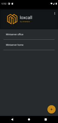 List of all added miniservers.
