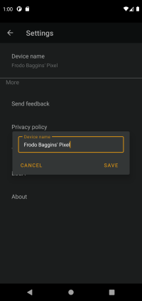 Change device name in settings.